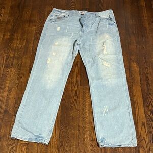 Like New PHAT FARM size 38 LightWash Straight Leg Distressed Men's Jeans! 🔥